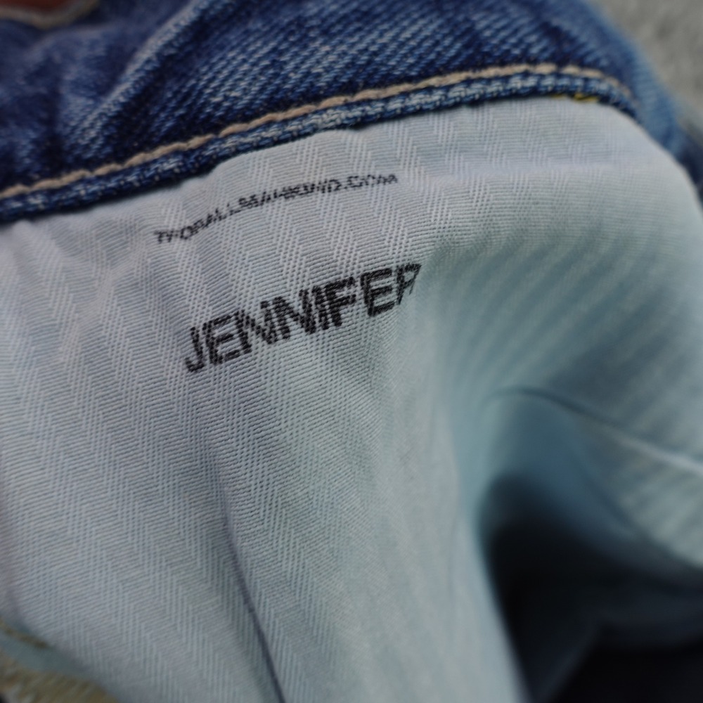 7 For All Mankind Jennifer Jeans Womens 27 Blue Studded High Rise Wide Leg - Picture 7 of 13